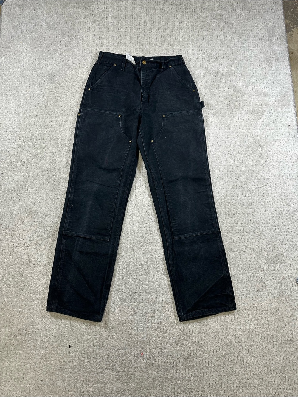 Vintage Carhartt Black Double Knee Pants Loose Original Fit